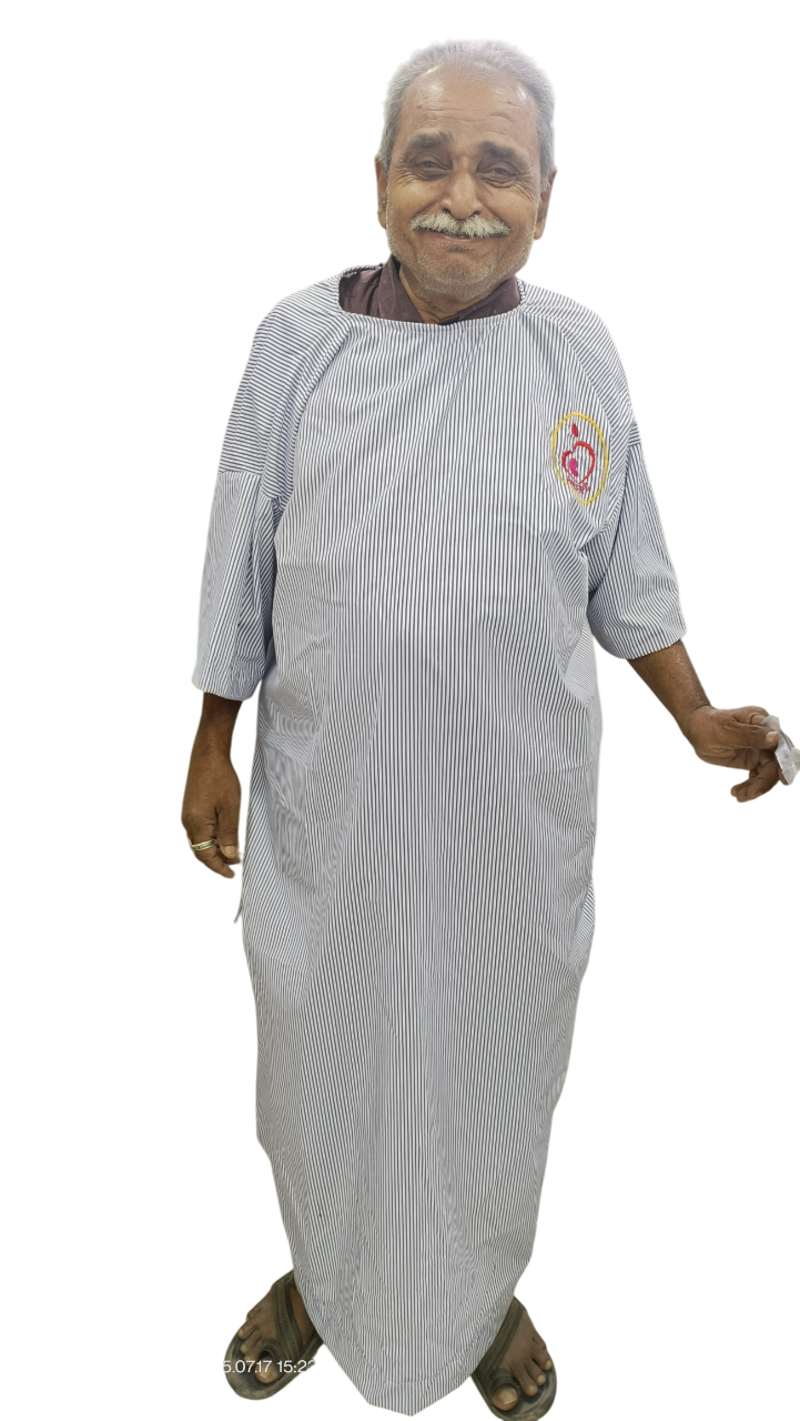 Striped Patient Gown